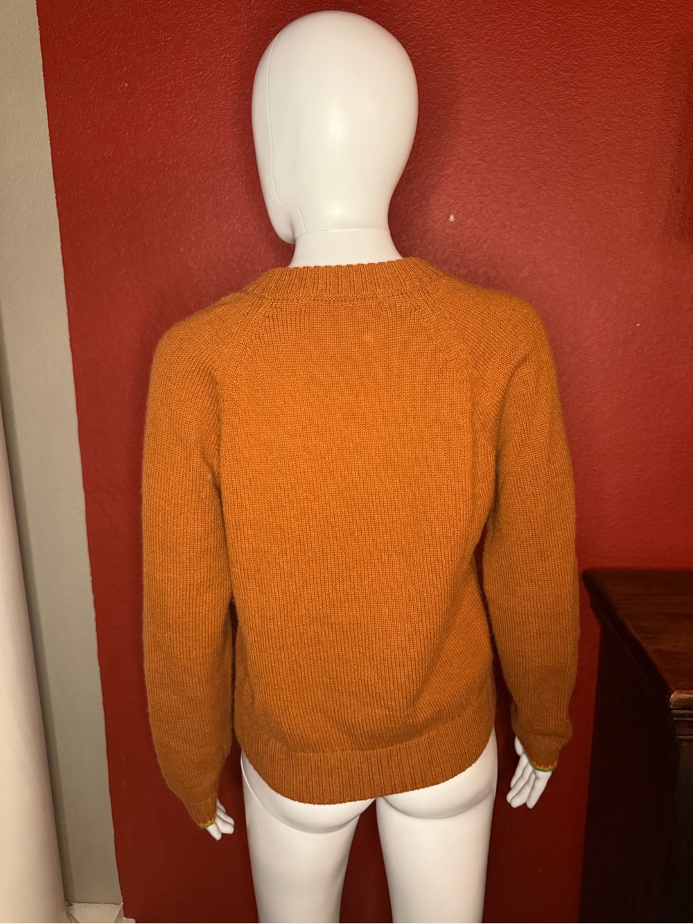 Rachel Antonoff Rainbow Cookie Sweater Rust Brown Medium - Picture 4 of 11